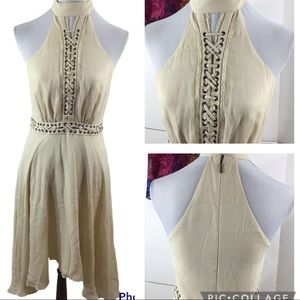 Haute Hippie silk Free Spirit halter hi/low dress 6